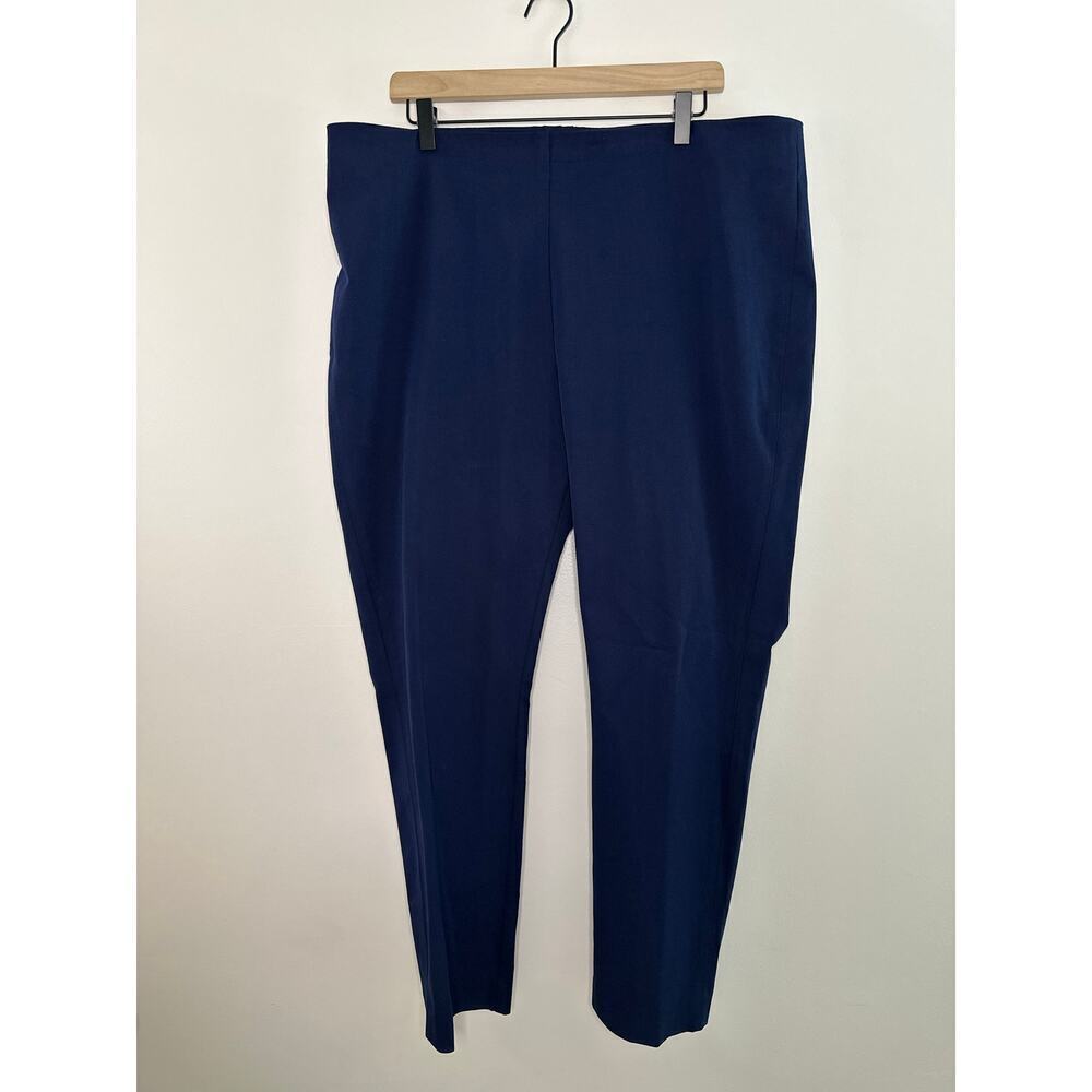 Ralph Lauren Womens Plus Navy High Waist Cotton Blend Ponte Work Legging Sze 18W